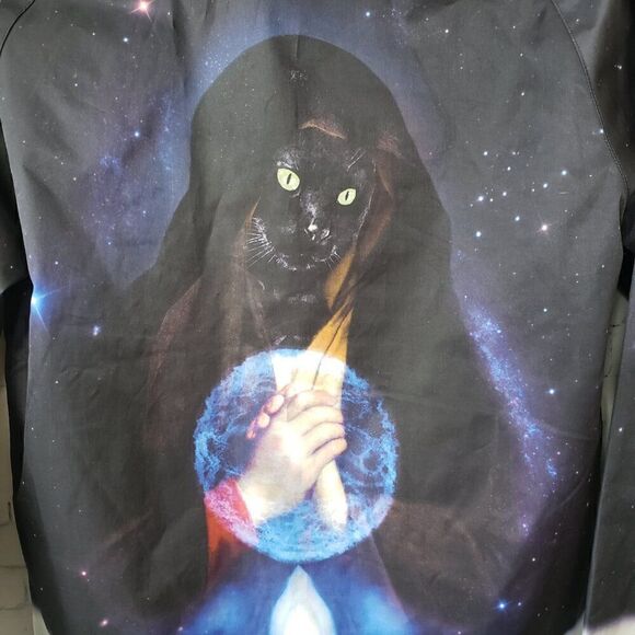 RIPNDIP Nasa Space Commit Half Zip Hooded Pullover Mens Size S Cat Wizard Nerm - Picture 9 of 12